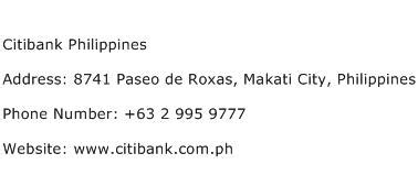 citibank philippines contact details